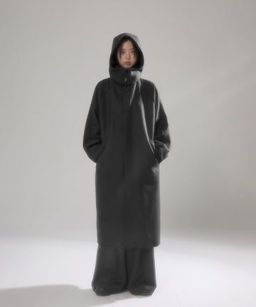 Hoodie Balmacaan Long Coat